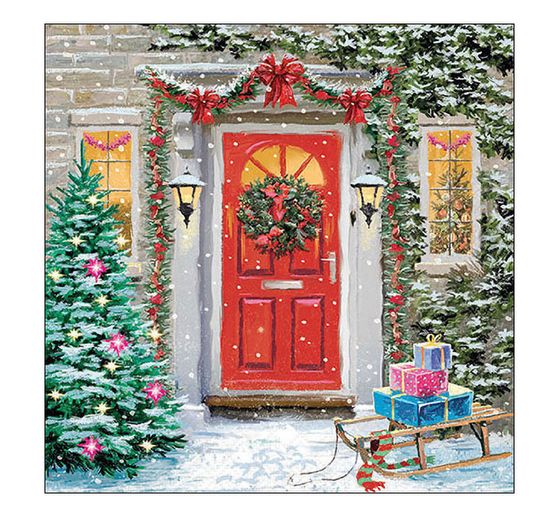 Napkin "Christmas Door"