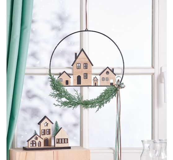 VBS Decorative ring "Houses wreath"