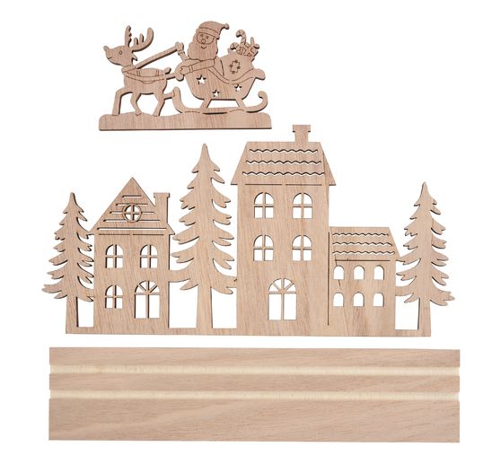 Décoration à emboîter en bois VBS « L'arrivée de Santa »