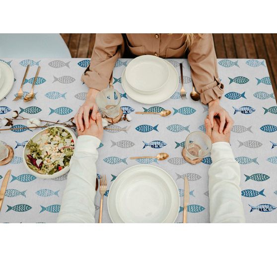 Baumwoll-Stoff "Fische", Acryl beschichtet
