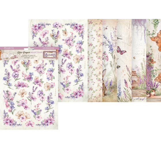 Assortiment de soies de paille à motifs « Lavande »