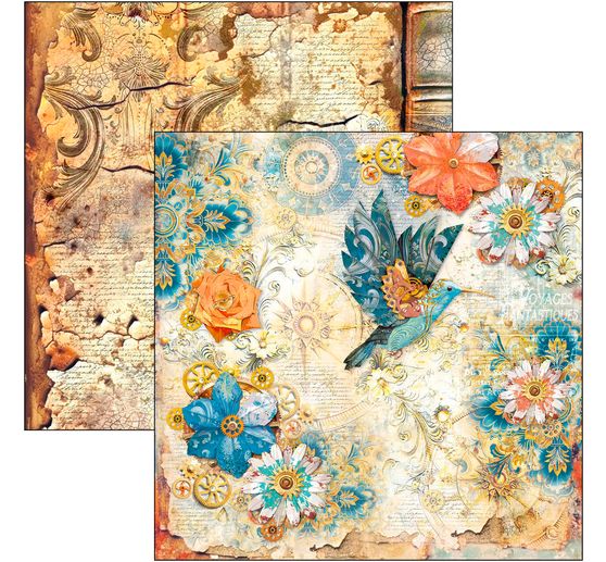 Papier de scrapbooking "Esprit de Voyage"