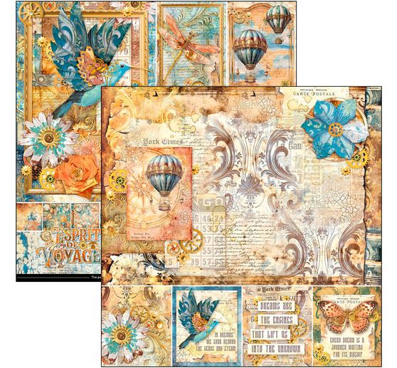 Papier de scrapbooking "Esprit de Voyage"