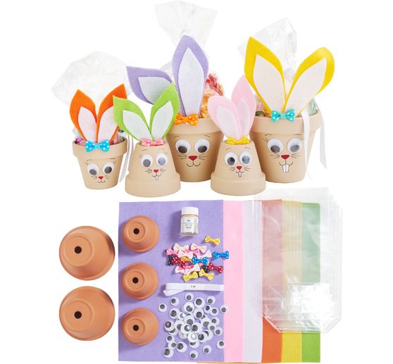 Kit créatif VBS « Lapins en pot en terre cuite »