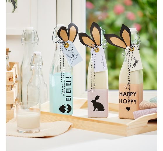 VBS Glass bottle with swing top "Square", 500 ml, 6 pieces