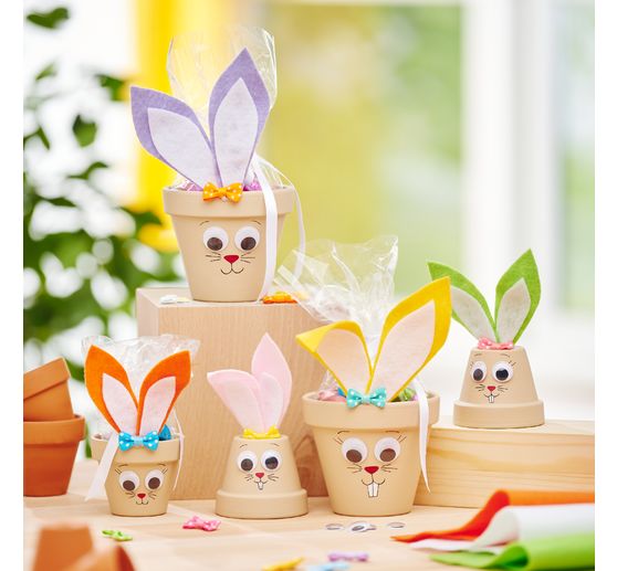 Kit créatif VBS « Lapins en pot en terre cuite »