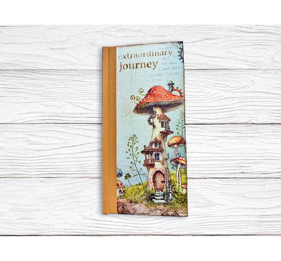 Soie de paille à motifs « Hidden Grove - Mushroom Houses »