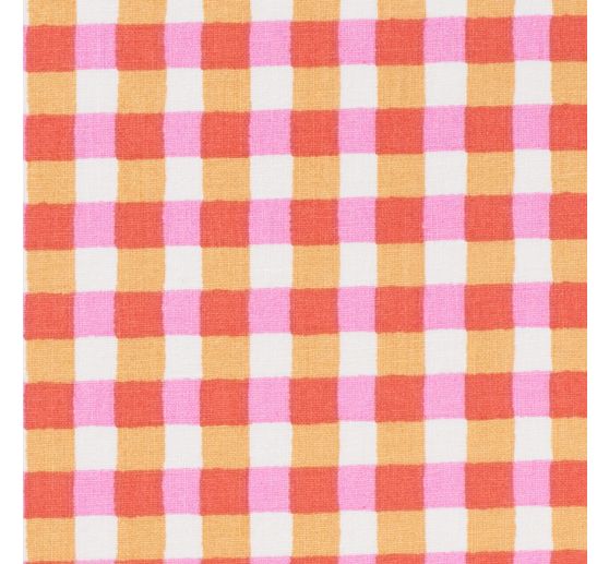 Baumwoll-Stoff "Karo Kavia Red"
