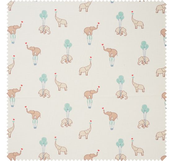 Baumwoll-Stoff "Flying Elephants"
