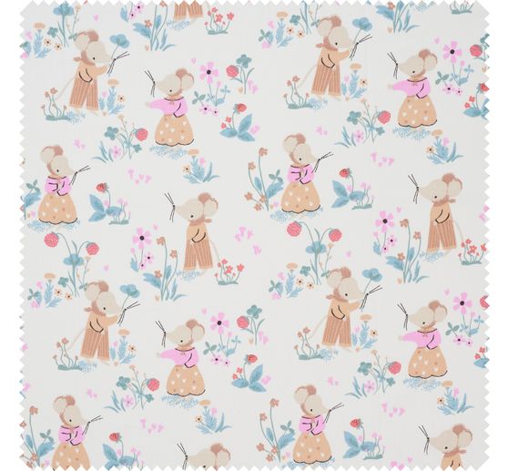 Tissu coton au mètre « Souris des jardins »