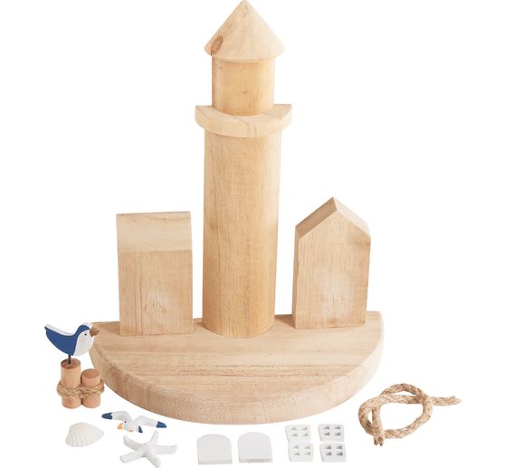 Set déco en bois VBS « Promenade du port »