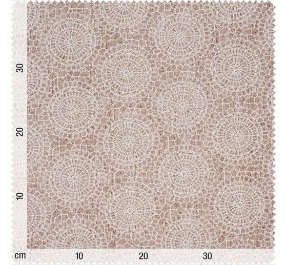Motiv-Stoff Leinenoptik "Mandala Kreise Spitze"