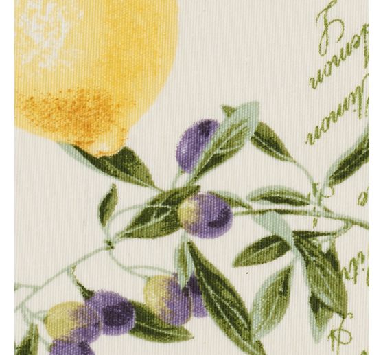 Tissu imprimé aspect lin au mètre « Citrus »