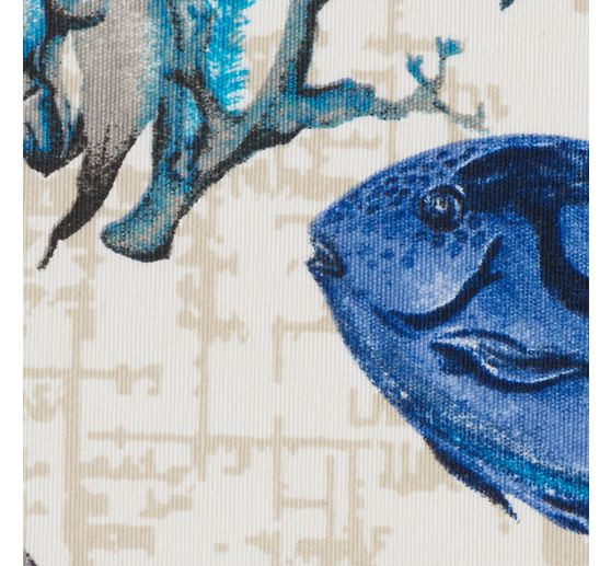 Tissu imprimé aspect lin au mètre « Azzurro »