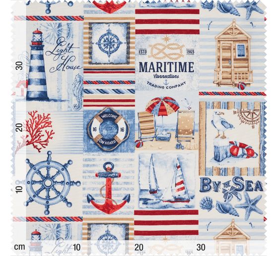 Motif fabric linen look "By the Sea"