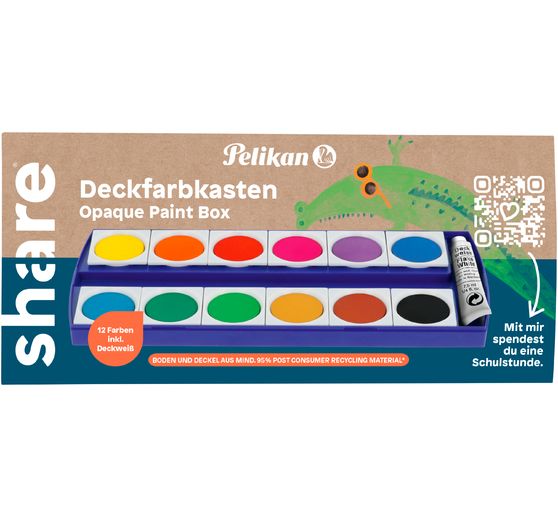 Boîte de peinture à l'eau share, 12 couleurs