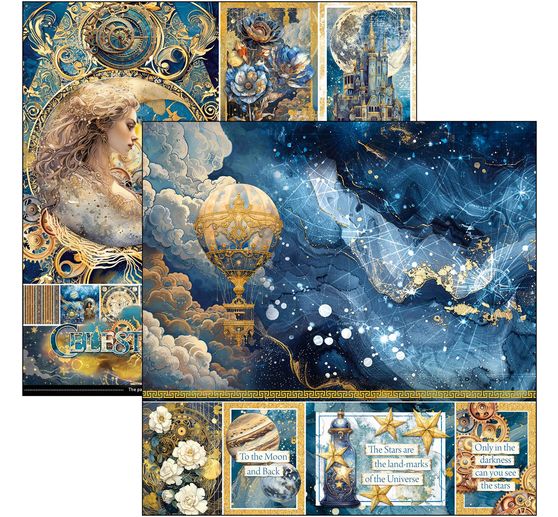 Papier de scrapbooking "Celestial"