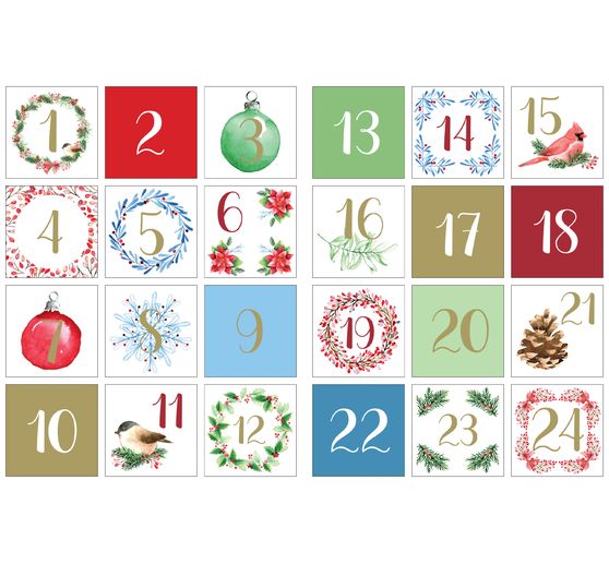 Autocollants Chiffres de l'Avent « XMAS Berries »