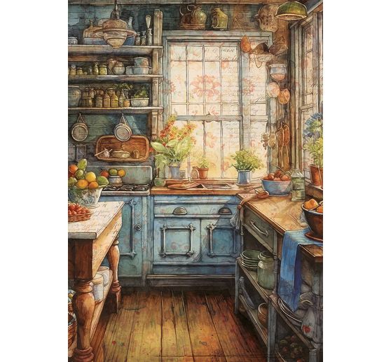 Motiv-Strohseiden Sortiment "Cookbook", 8er-Set