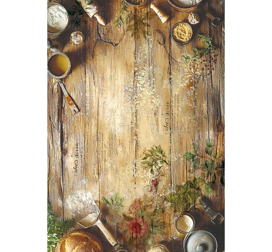 Motiv-Strohseiden Sortiment "Cookbook", 8er-Set