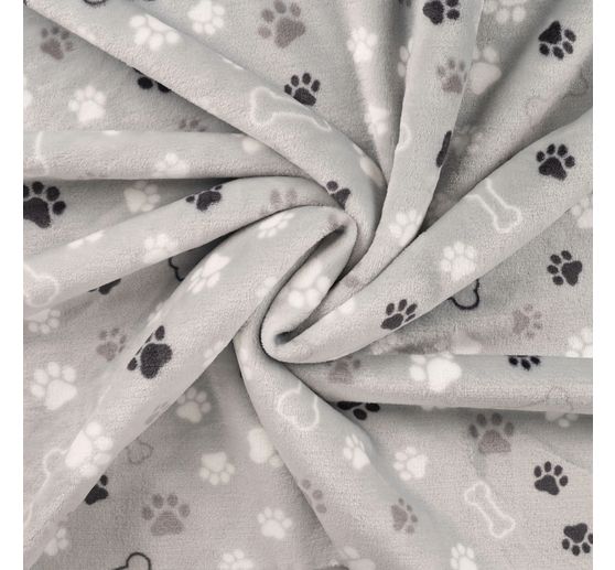Tissu polaire au mètre « Pattes et os »