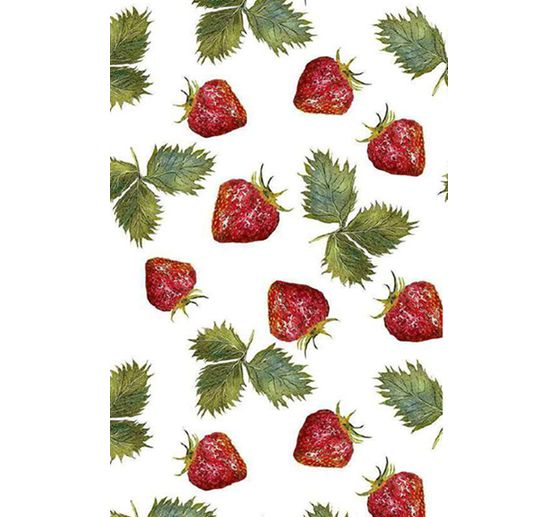 Baumwoll-Stoff "Erdbeeren", Acryl beschichtet