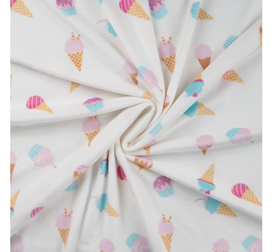Tissu jersey polyester chilly print « Ice Cream »