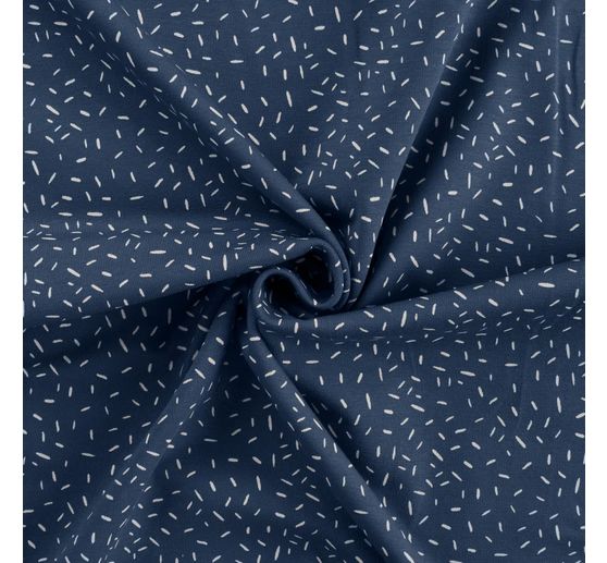 Jersey-Stoff "Konfetti-Streifen Jeans-Blau"