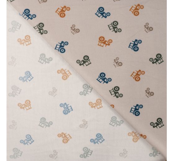 Tissu jersey polyester chilly print « Tracteurs »