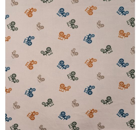 Tissu jersey polyester chilly print « Tracteurs »