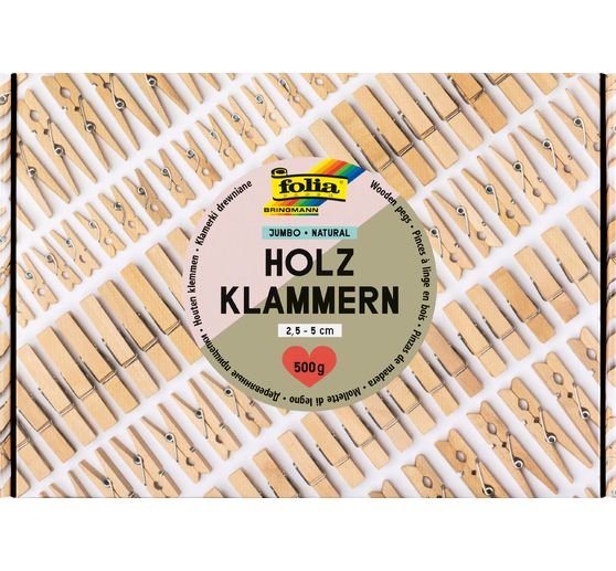 Holzklammern Jumbo Pack "Naturel"