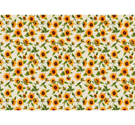 Dekostoff Leinenoptik "Sonnenblume"