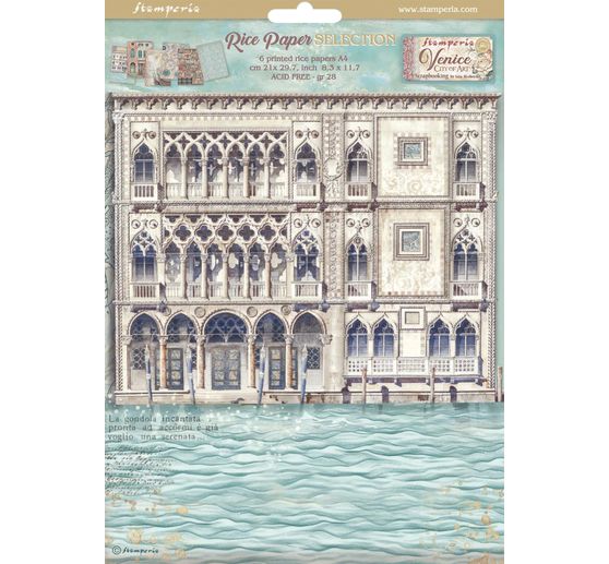 Motiv-Strohseiden Sortiment "Venice City of Art", 6er-Set