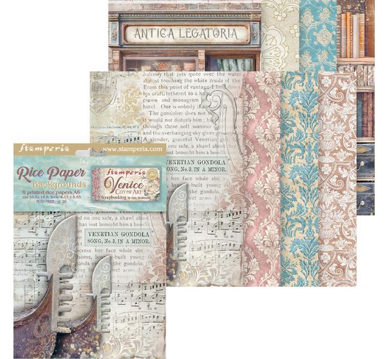 Motiv-Strohseide Backgrounds "Venice City of Art"