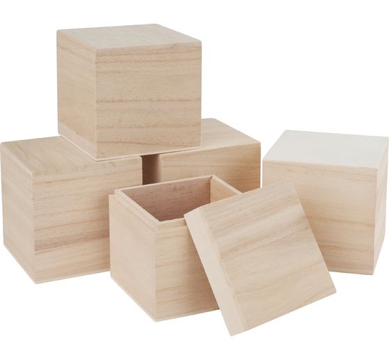 VBS Holzbox "W&uuml;rfel", 5 St&uuml;ck