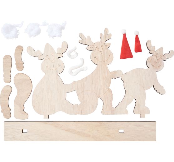 VBS Holz.-Steckmotiv "Elchtrio mit Mütze und Schal"