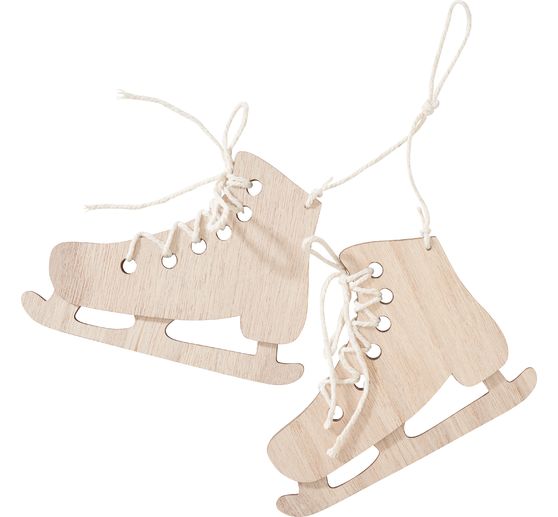 VBS Holz-Anhänger "Schlittschuhe", 2 Stück