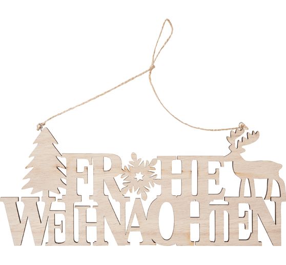 VBS Holz-Anhänger / Schriftzug "Frohe Weihnachten"