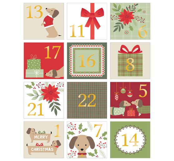 Stickers chiffres de l'Avent « Woofy Christmas »