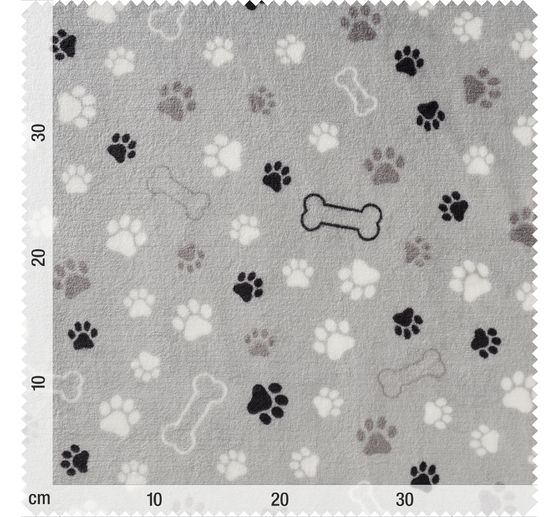 Tissu polaire au mètre « Pattes et os »