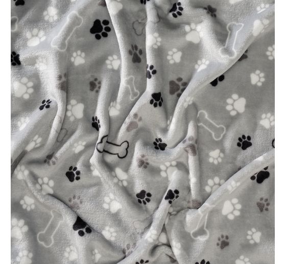 Tissu polaire au mètre « Pattes et os »