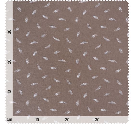 Tissu jersey au mètre « Plumes Taupe »