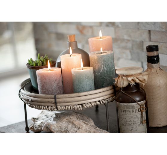 Bougies de l'Avent "Rustic", en dégradé, lot de 4