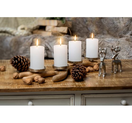Bougies de l'Avent "Rustic", en dégradé, lot de 4