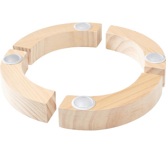 VBS Wooden wreath / candle holder, 4 parts