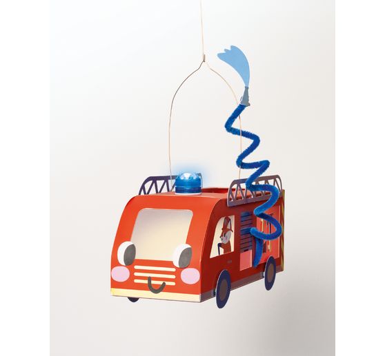 Lanterns handicraft set "Fire brigade", incl. 2 LEDs lights