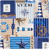 Tissu déco imprimé aspect lin au mètre « Sailing »