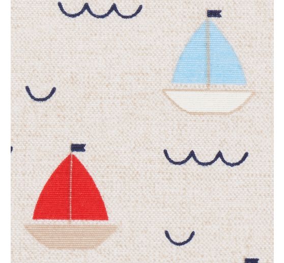 Dekostoff Leinenoptik "Segelboote"