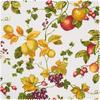 Tissu déco imprimé aspect lin au mètre « Fruits et feuilles »