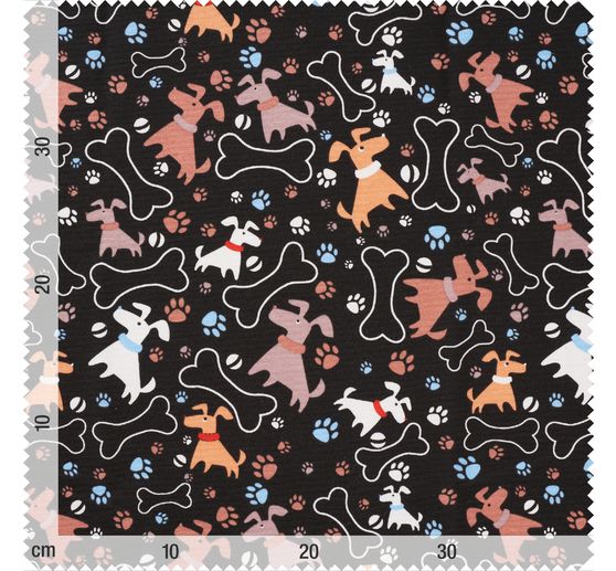 Dekostoff Leinenoptik "Dogs"